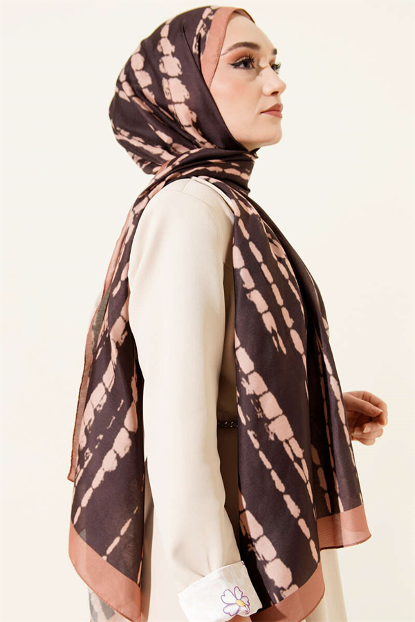 Batik Flow Striped Soft Shawl Camel