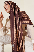 Batik Flow Striped Soft Shawl Coffee