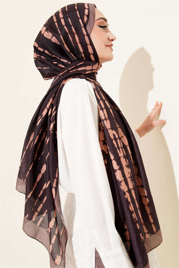 Batik Flow Striped Soft Shawl Mink
