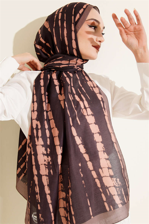 Batik Flow Striped Soft Shawl Mink