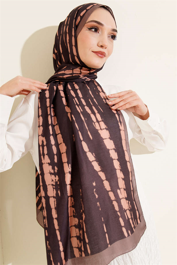 Batik Flow Striped Soft Shawl Mink