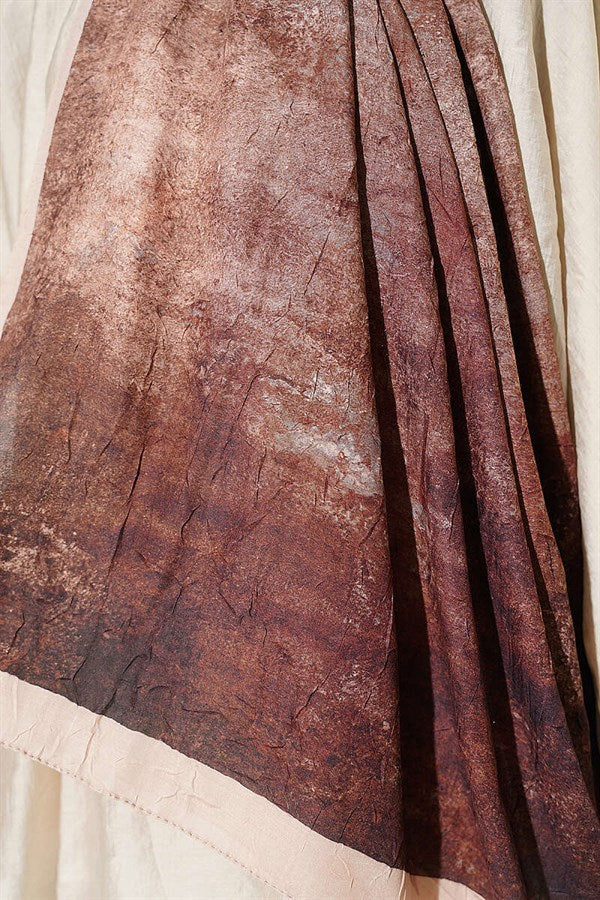 Batik Gradient Bamboo Crush Shawl Beige