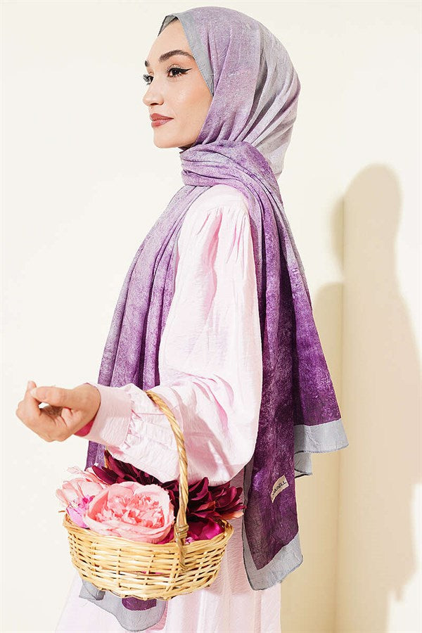 Batik Gradient Bamboo Crash Shawl Purple