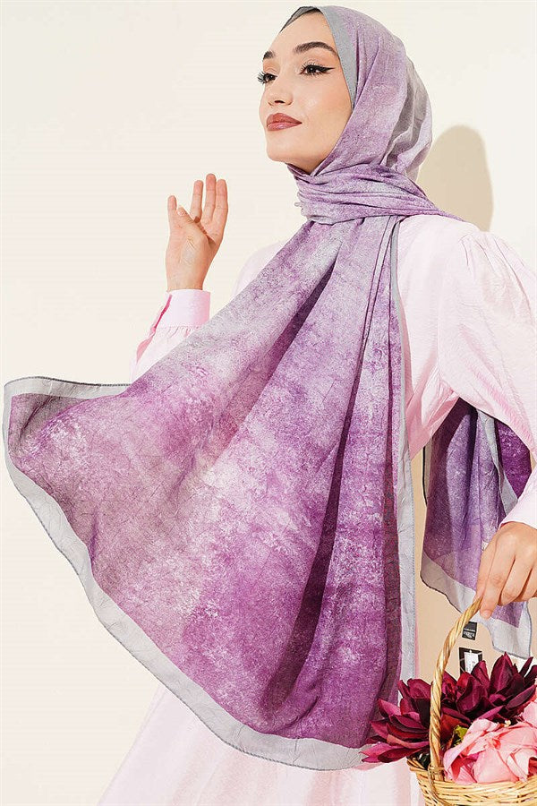 Batik Gradient Bamboo Crash Shawl Purple