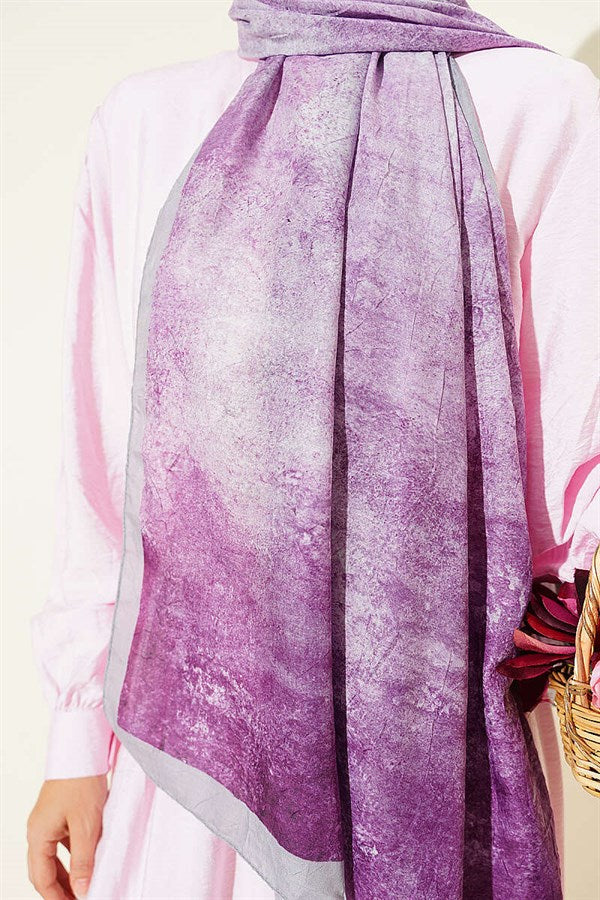 Batik Gradient Bamboo Crash Shawl Purple
