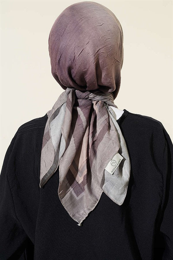 Batik Pattern Bamboo Crash Scarf Light Mink