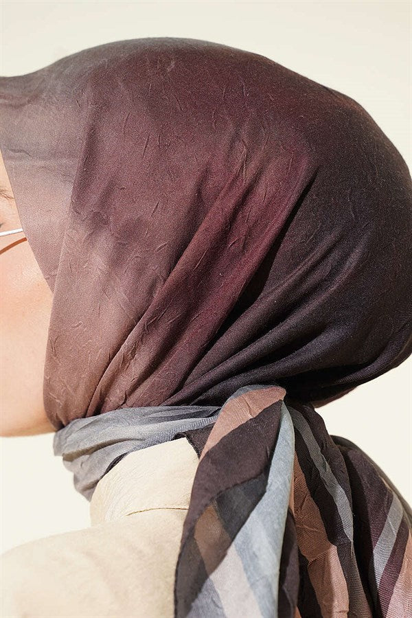 Batik Pattern Bamboo Crush Scarf Anthracite