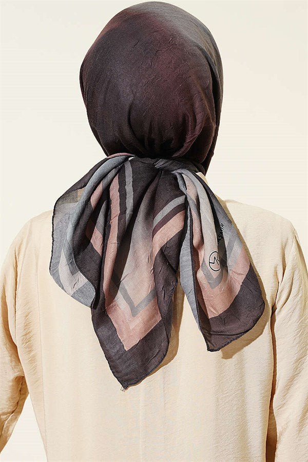 Batik Pattern Bamboo Crush Scarf Anthracite
