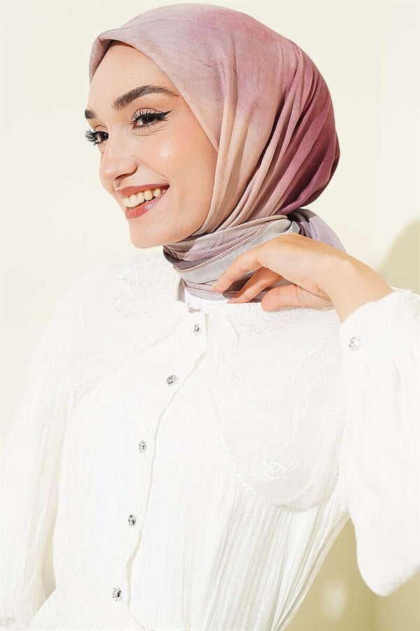 Batik Pattern Bamboo Kraş Scarf Beige