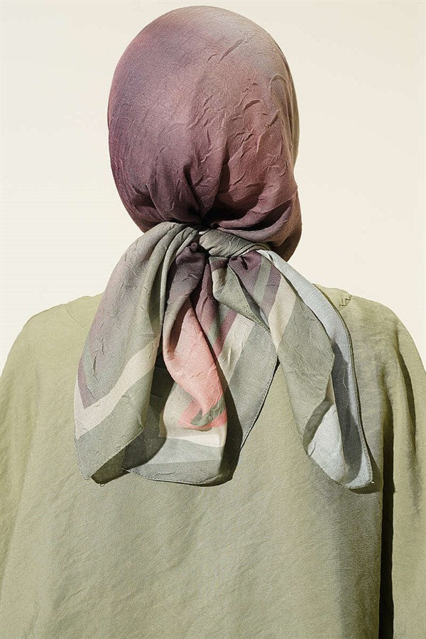 Batik Pattern Bamboo Crush Scarf, Light Green