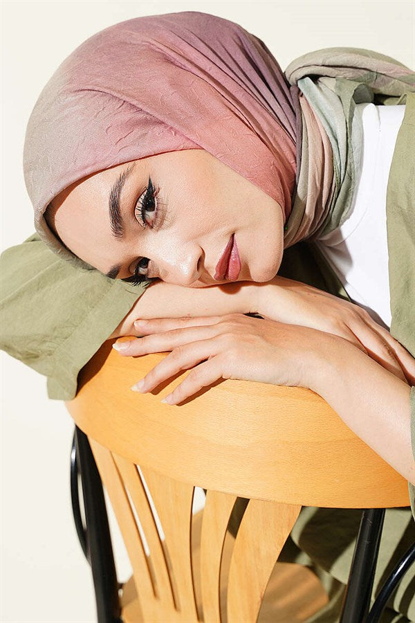 Batik Pattern Bamboo Crush Scarf, Light Green