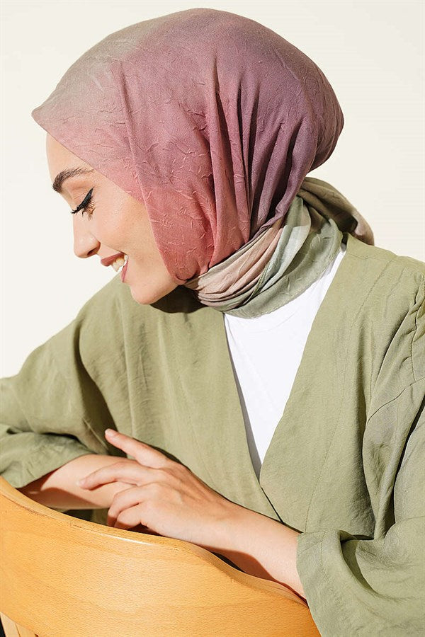 Batik Pattern Bamboo Crush Scarf, Light Green
