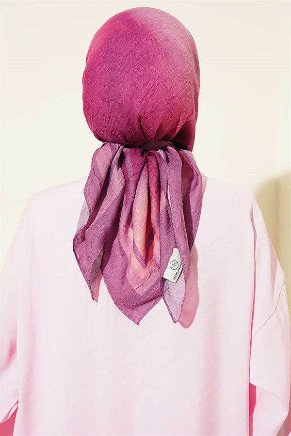 Batik Pattern Bamboo Crash Scarf, Purple
