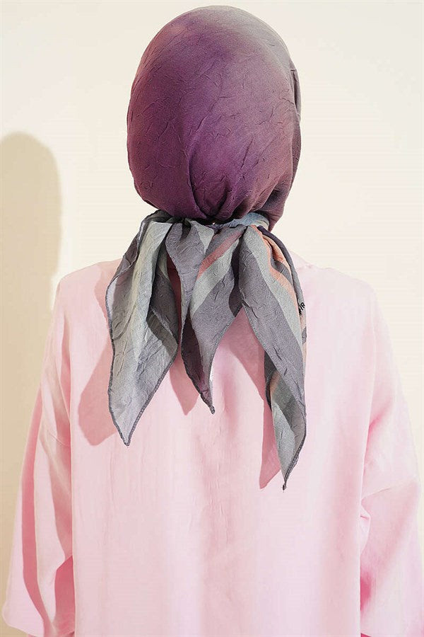 Batik Pattern Bamboo Crush Scarf Grey