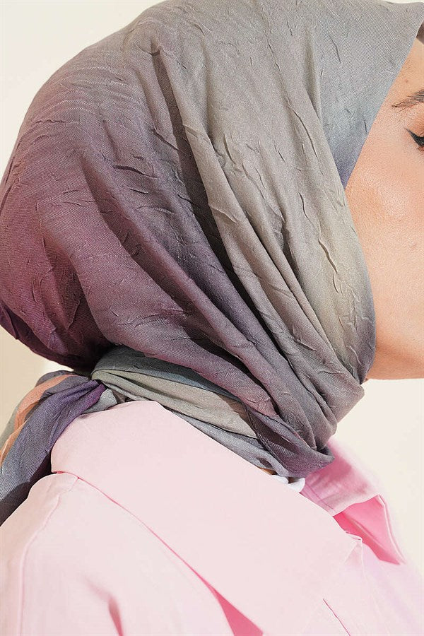 Batik Pattern Bamboo Crush Scarf Grey