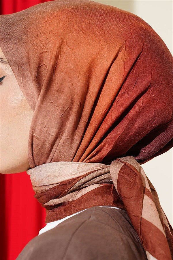 Batik Pattern Bamboo Crush Scarf Coffee