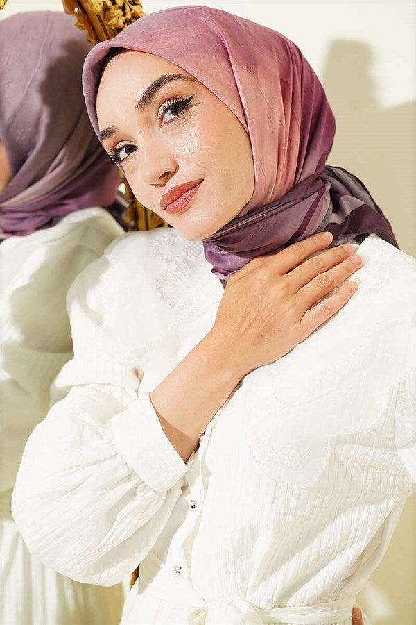 Batik Pattern Bamboo Crush Scarf Plum