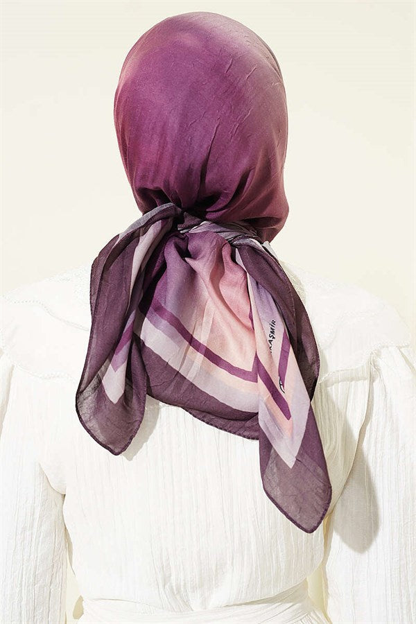 Batik Pattern Bamboo Crush Scarf Plum