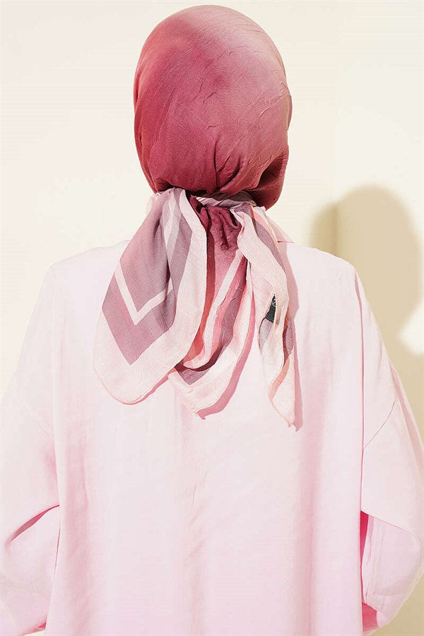 Batik Pattern Bamboo Crush Scarf Powder Pink