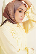 Batik Pattern Bamboo Crush Scarf Soft Coffee