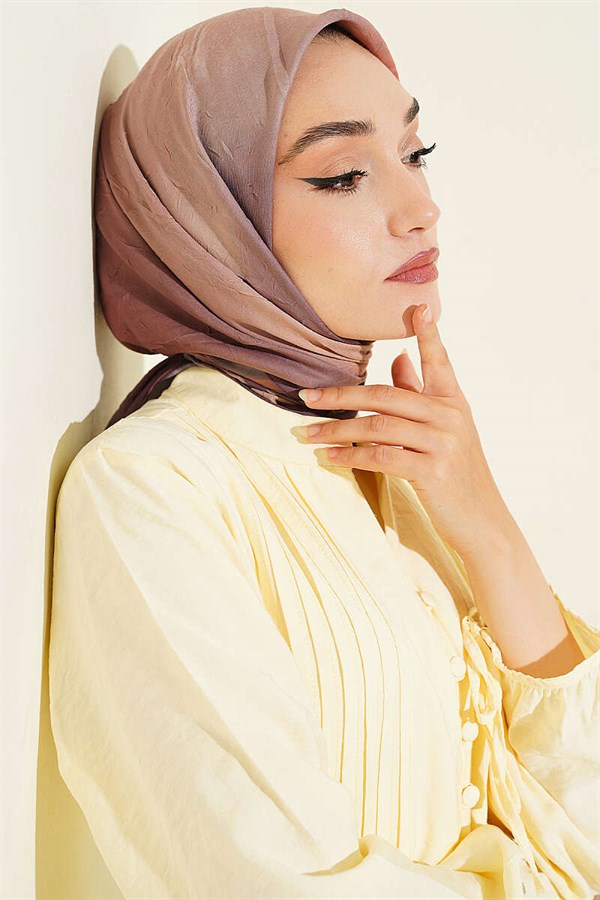 Batik Pattern Bamboo Crush Scarf Soft Coffee