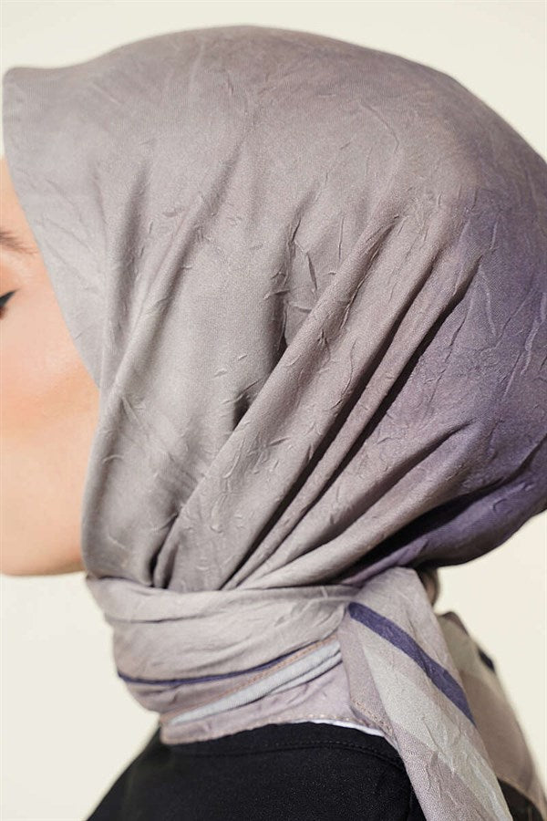 Batik Pattern Bamboo Crush Scarf Stone Grey