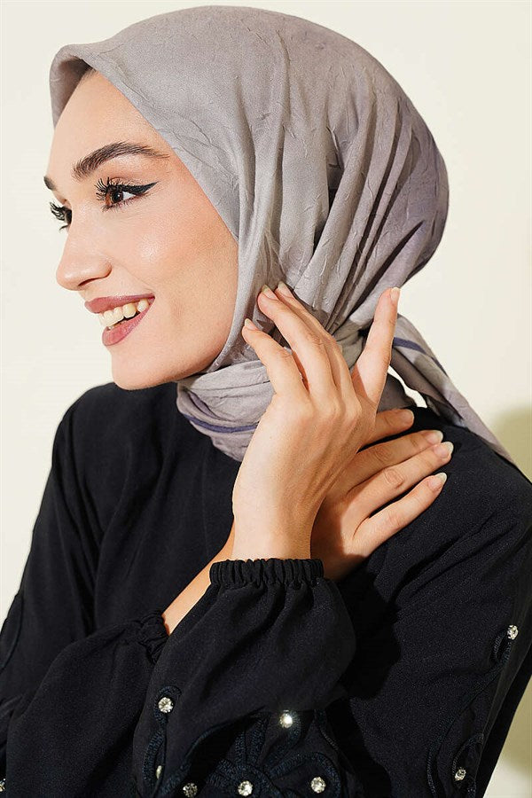 Batik Pattern Bamboo Crush Scarf Stone Grey