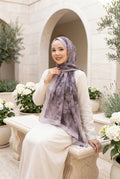 Batik Pattern Bamboo Scarf Series Grey