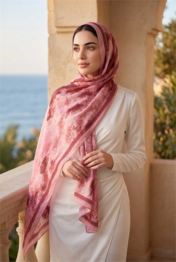Batik Pattern Scarf Series Fuchsia
