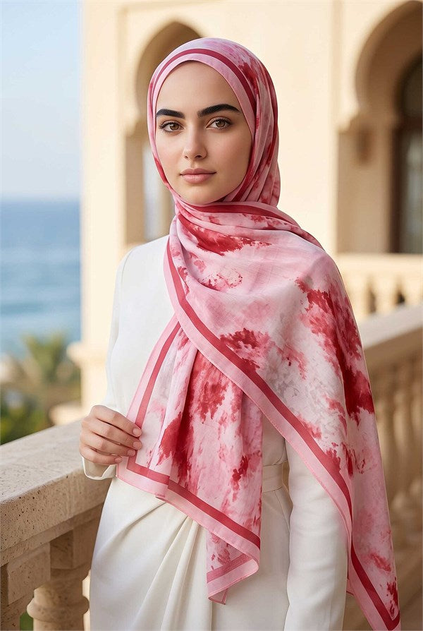 Batik Pattern Scarf Series Pink