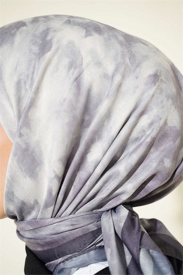 Batik Pattern Soft Scarf Grey