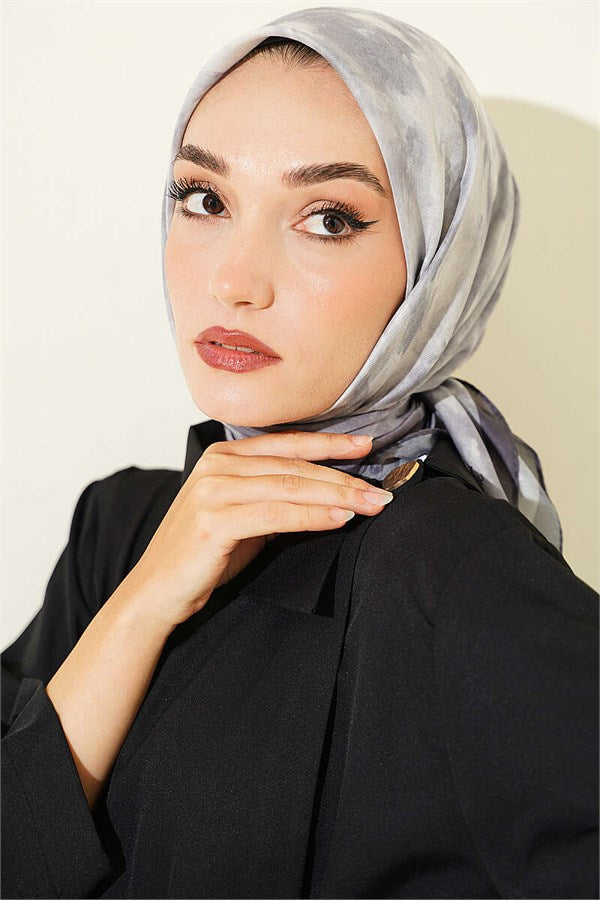 Batik Pattern Soft Scarf Grey