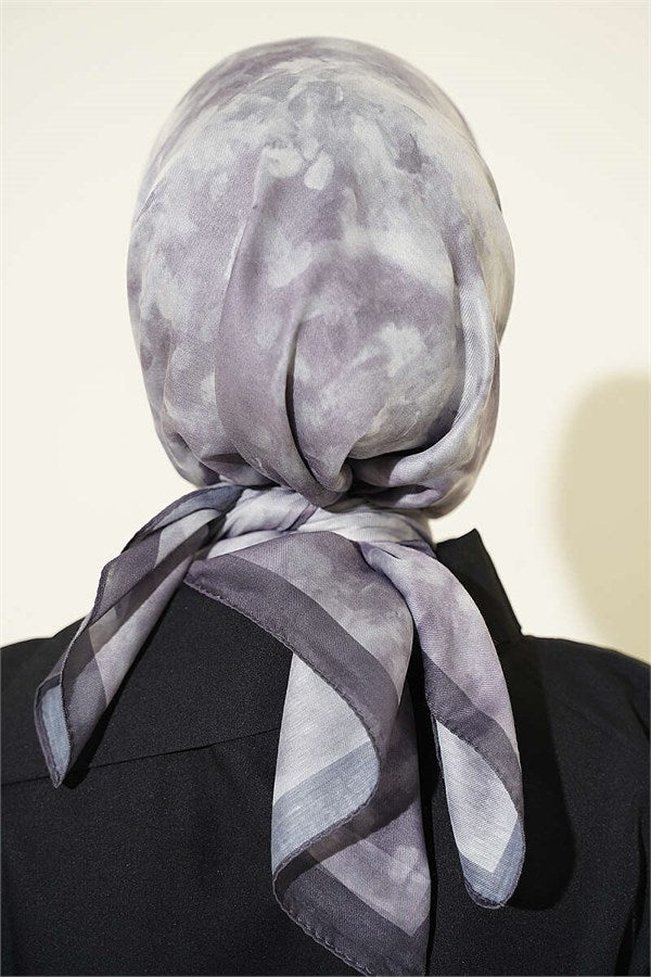 Batik Pattern Soft Scarf Grey