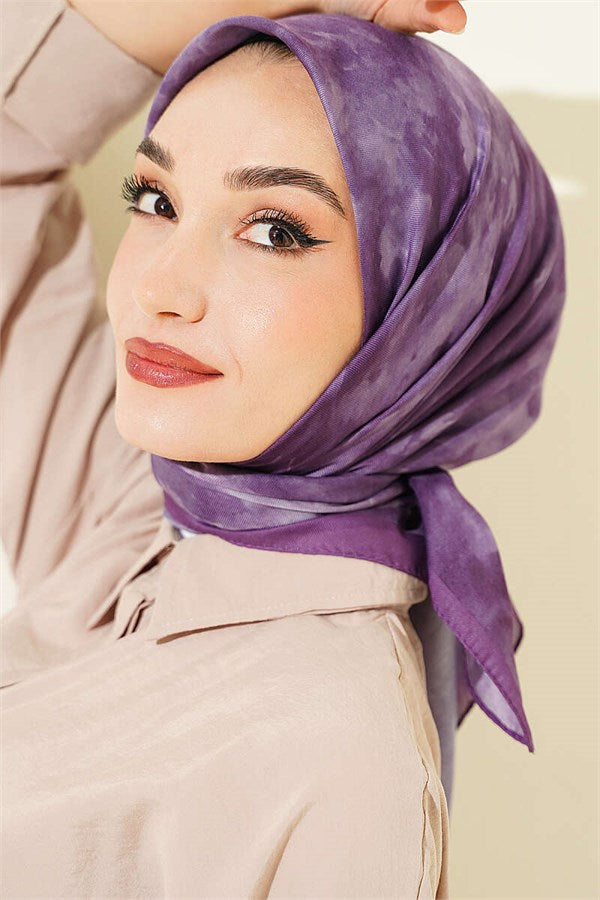Batik Pattern Soft Scarf Sand Lilac