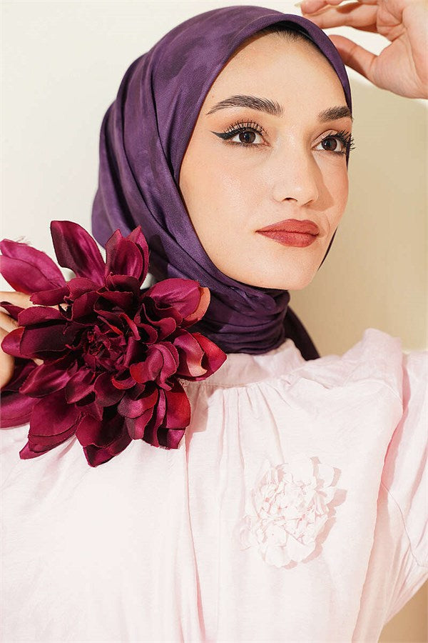 Batik Pattern Soft Scarf, Sand Plum