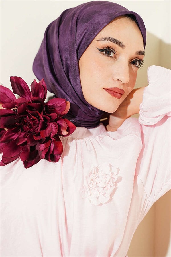 Batik Pattern Soft Scarf, Sand Plum