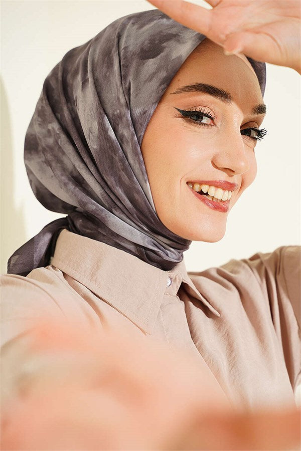 Batik Pattern Soft Scarf Sand Mink