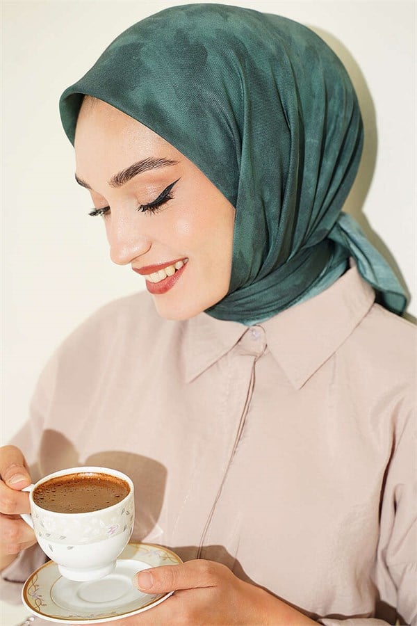 Batik Pattern Soft Scarf Sand Emerald
