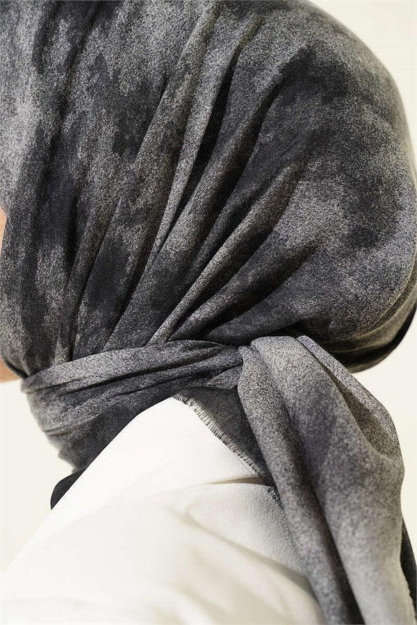 Batik Pattern Soft Knit Series Scarf, Smoke Grey