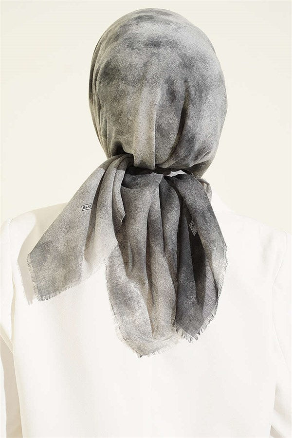Batik Pattern Soft Kras Series Scarf Grey
