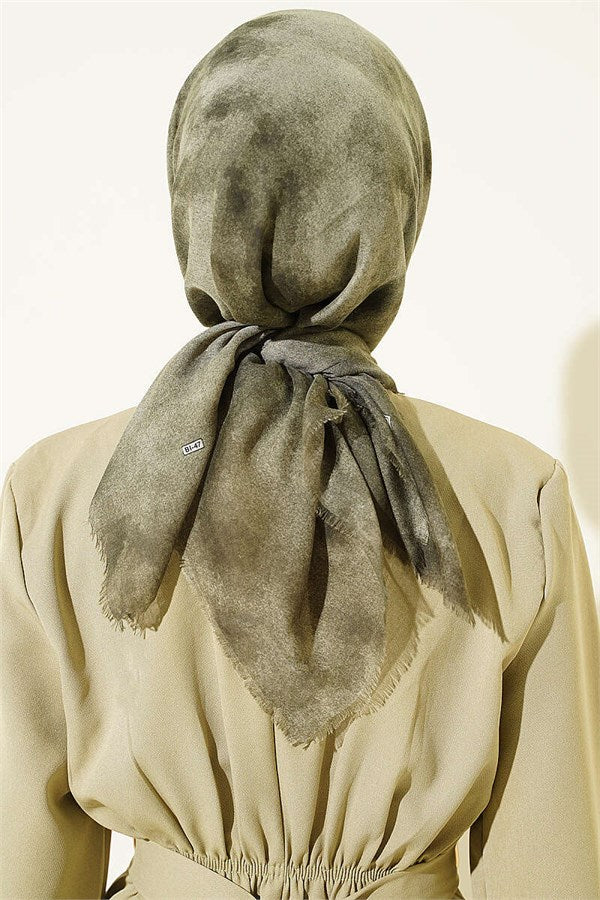 Batik Pattern Soft Kras Series Scarf Khaki