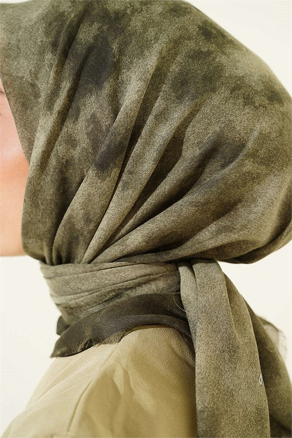 Batik Pattern Soft Kras Series Scarf Khaki