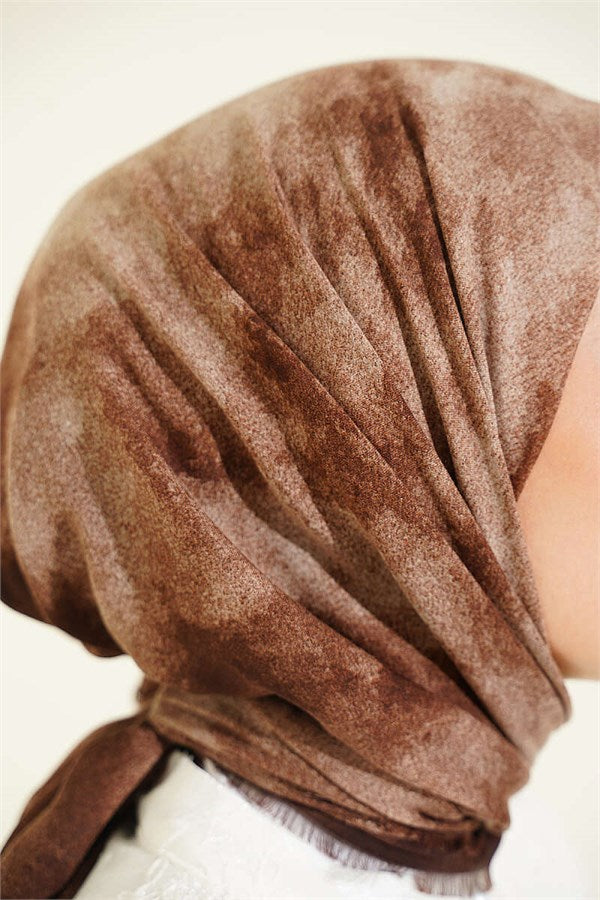 Batik Pattern Soft Kash Series Scarf Coffee