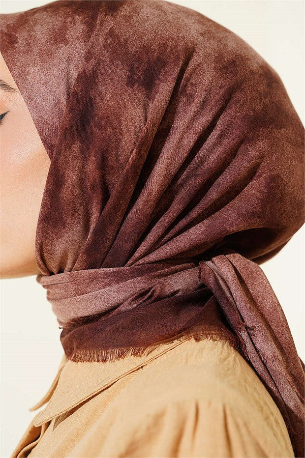 Batik Pattern Soft Knit Series Scarf Chestnut