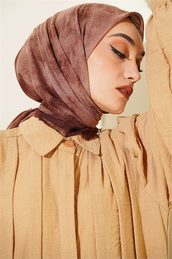 Batik Pattern Soft Knit Series Scarf Chestnut