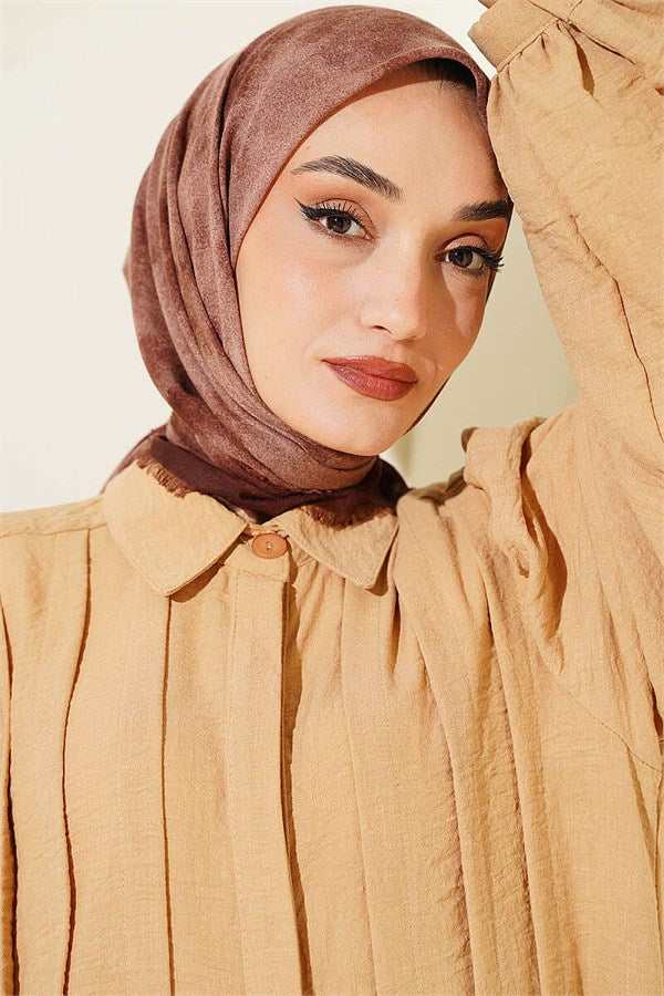 Batik Pattern Soft Knit Series Scarf Chestnut