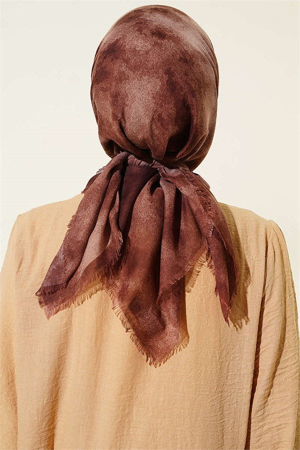 Batik Pattern Soft Knit Series Scarf Chestnut