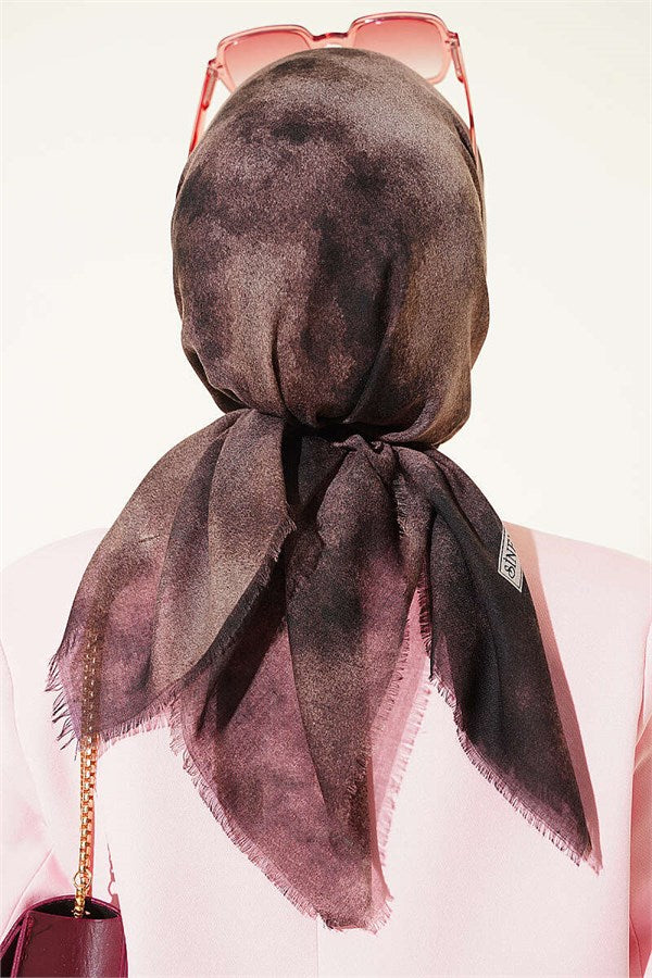 Batik Pattern Soft Kash Series Scarf Dark Mink