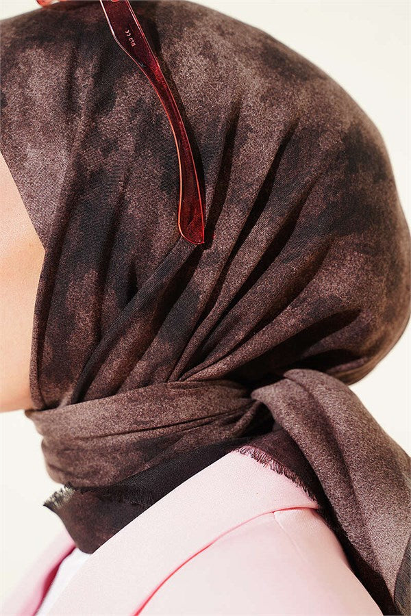 Batik Pattern Soft Kash Series Scarf Dark Mink