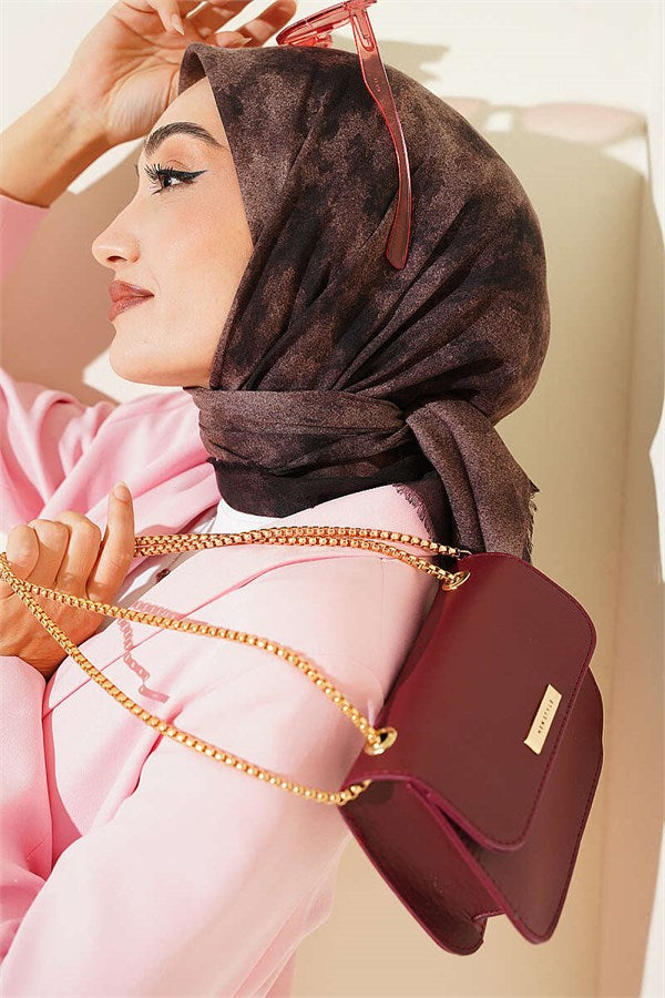 Batik Pattern Soft Kash Series Scarf Dark Mink